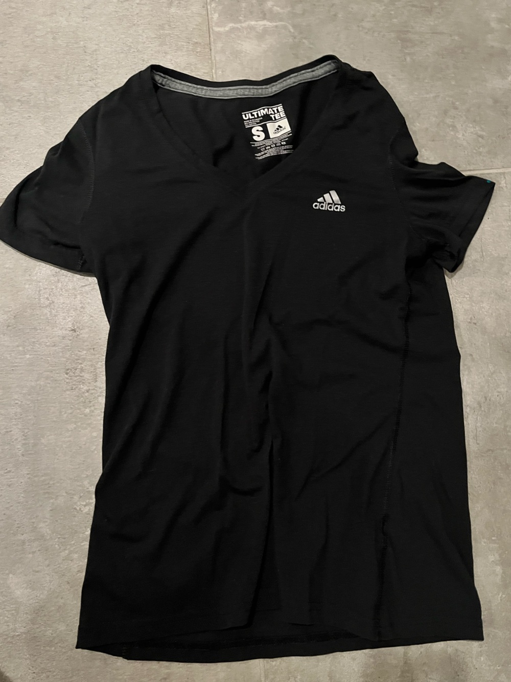 ADIDAS, Black Ultimate Tee, Climalite, Size S